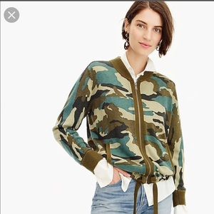 JCrew Knit Bomber in Camouflage XS